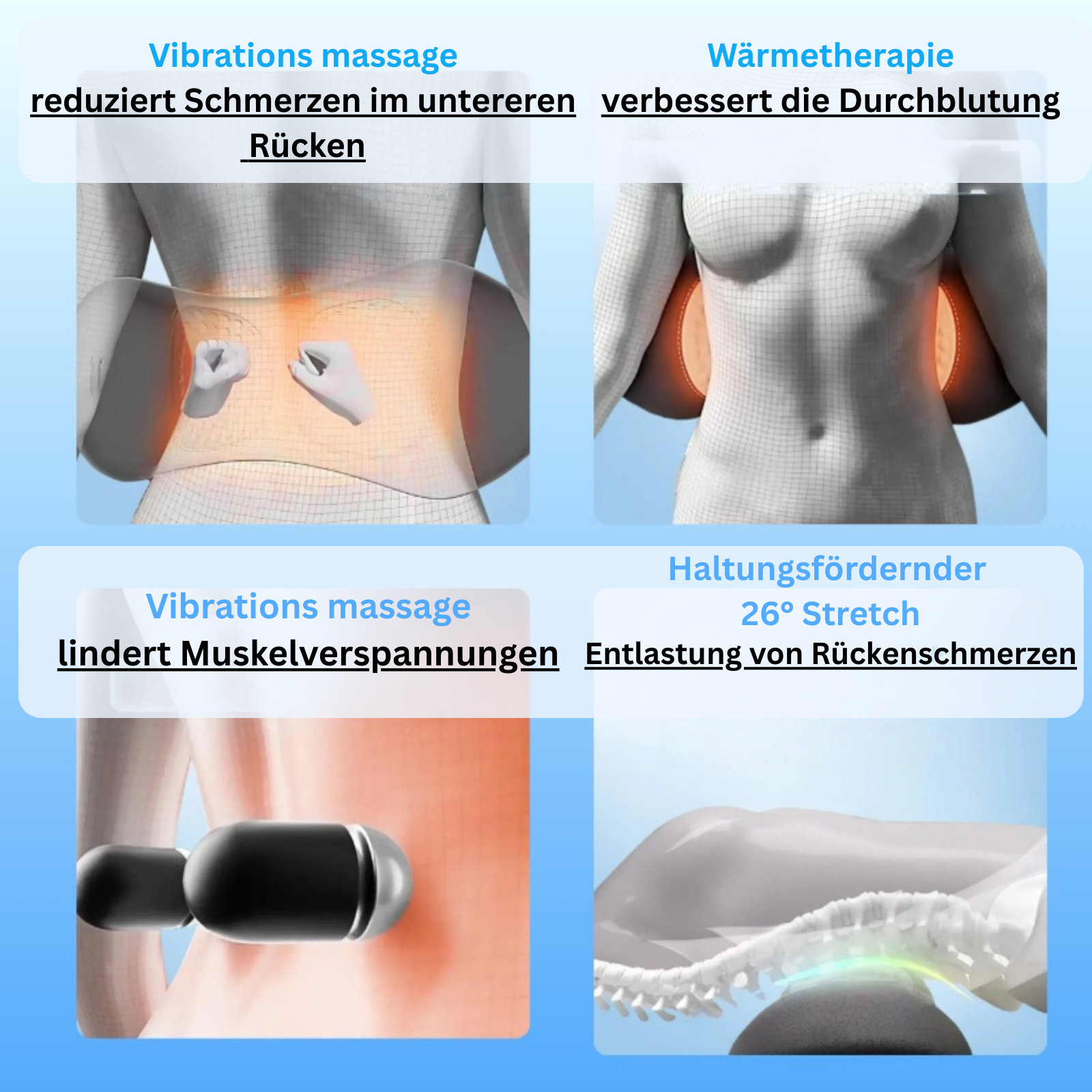 Triple-Fusion-Rücken Massage Gerät