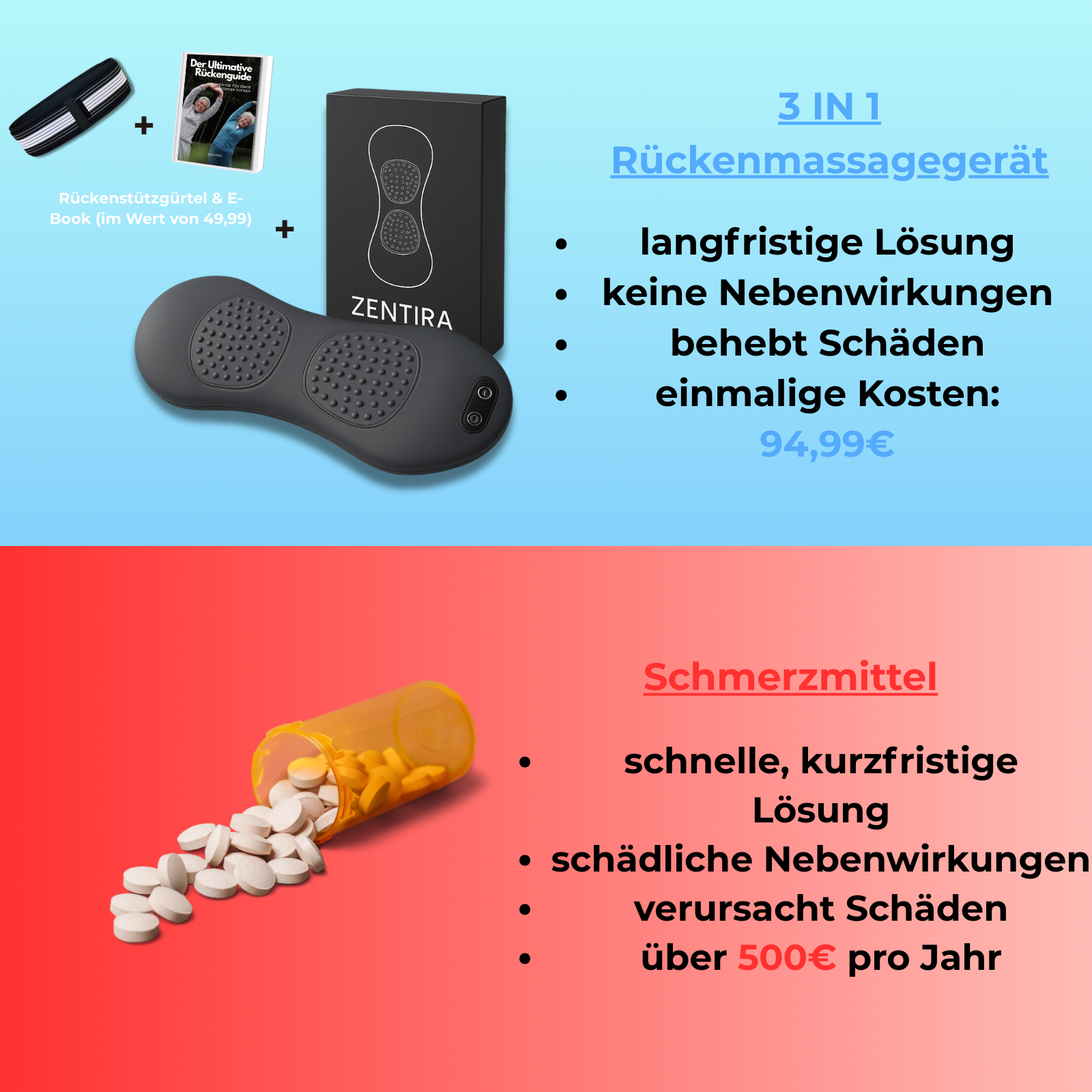 Triple-Fusion-Rücken Massage Gerät