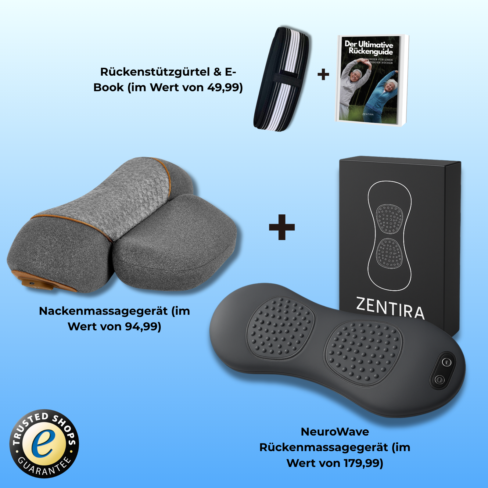 NeuroWave Rückenmassagegerät & Nackenmassagegerät Bundle