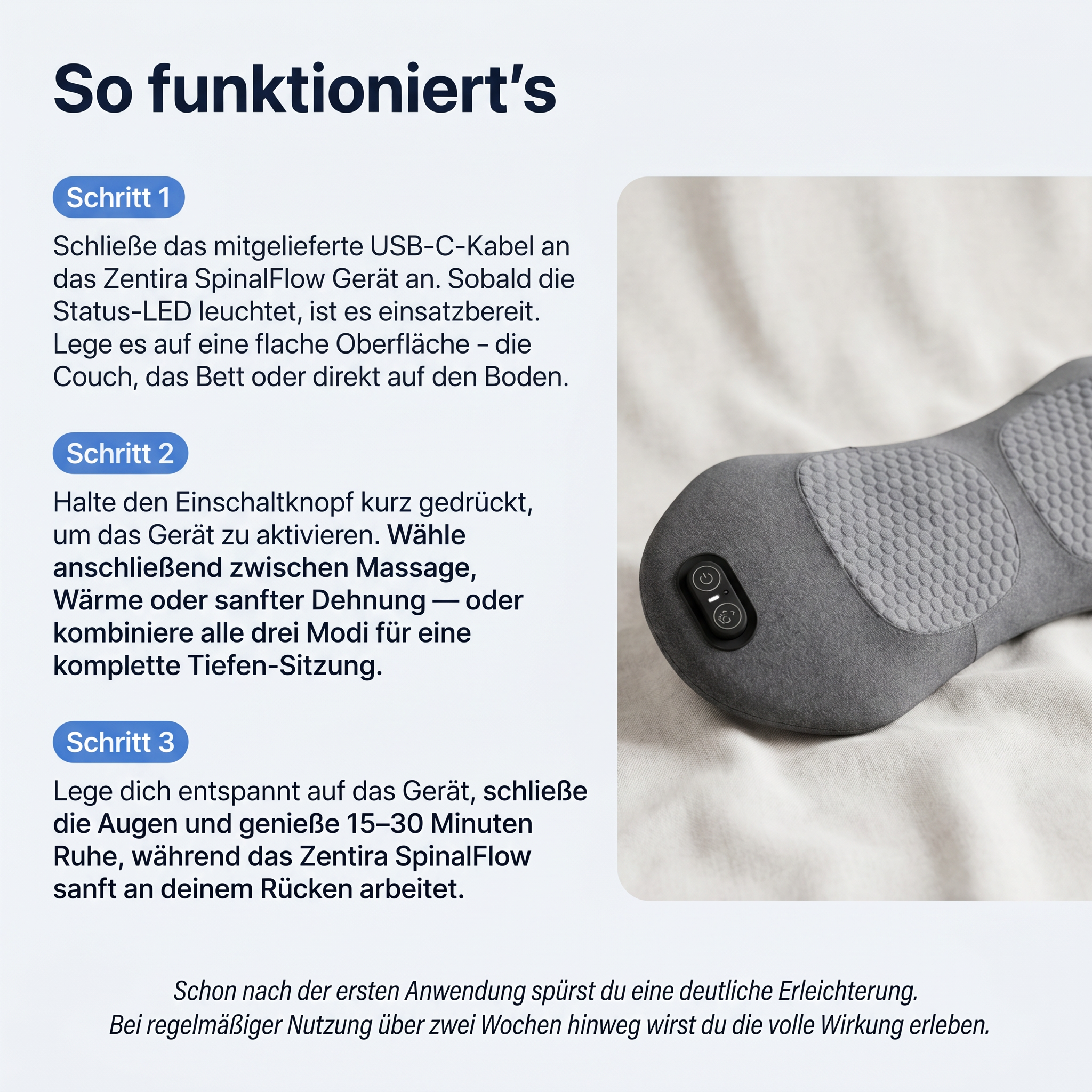 Zentira 3-Zonen SpinalFlow Tiefenmassagegerät