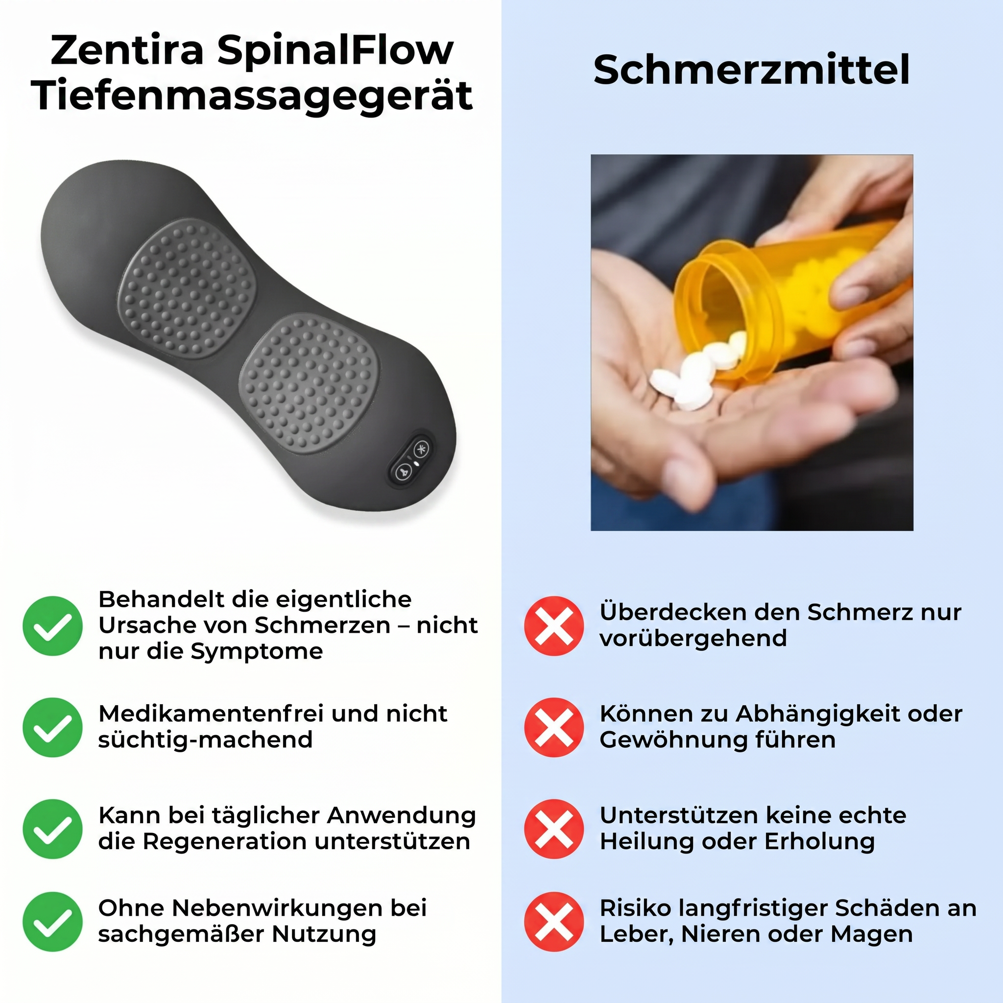Zentira 3-Zonen SpinalFlow Tiefenmassagegerät